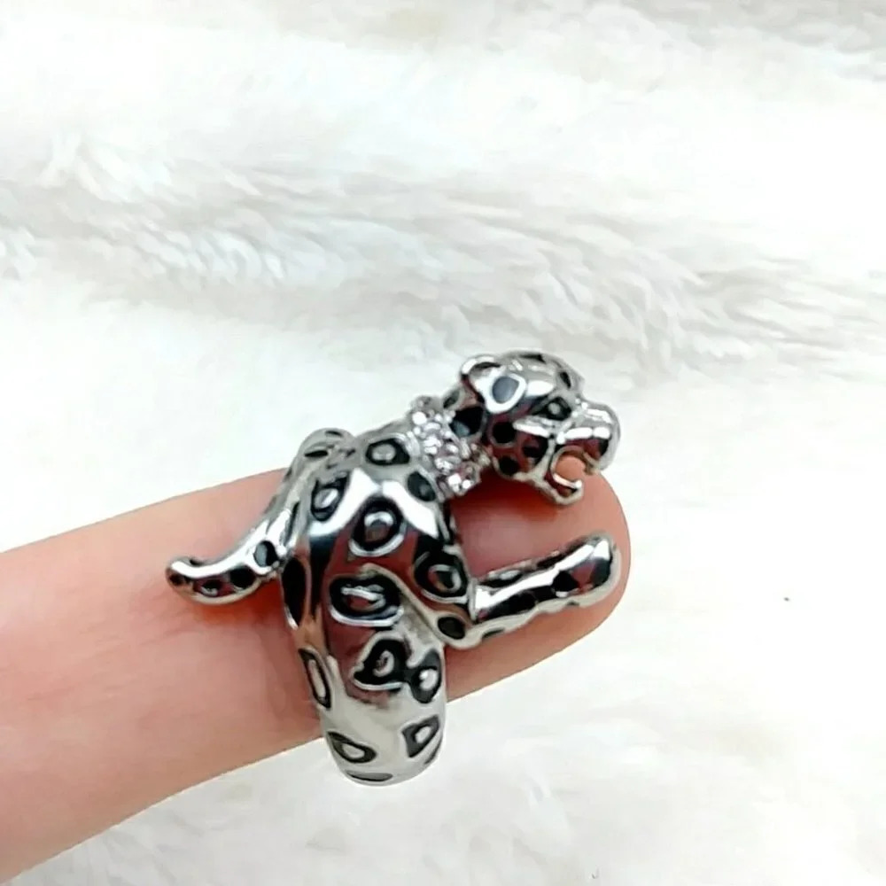 Jaguar Cat Ring Stainless Steel Hypoallergenic Women's Ring - Picture 4 of 9